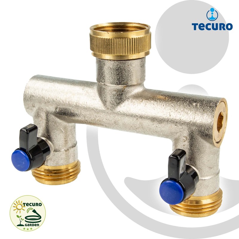 tecuro 2-way distributor piece, 1 inch (DN20), individually lockable by