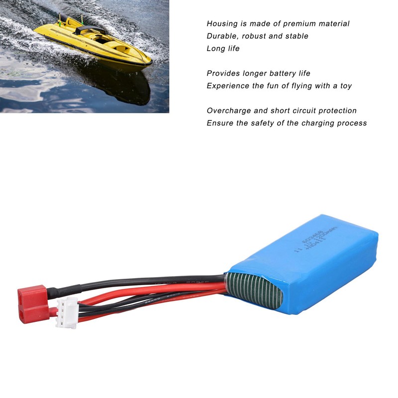 Remote Control Boat Battery Lightweight Safe 11.1V 1200mAh Battery Remote