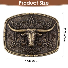 YBEATY Western Vintage Belt Buckle Cowboy Deer Cowgirl Rodeo Bull Belt Buckle for Men Women Boys