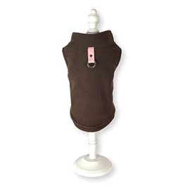 Dog Fleece Harness Vest Jumper Sweater Coat for Small Breed Dogs, (Small, Brown)