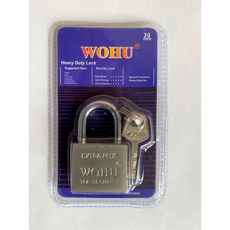 HEAVY DUTY CHROMED PLATED STEEL LOCK WITH 3 KEYS