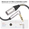 DETAME 6FT Right Angle 1/4 TRS to XLR 3Pin Male