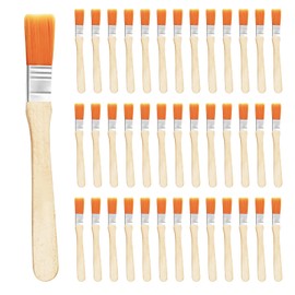Set of 40 Small Varnish Brushes, Flat Brushes, Bristle Brush Set, 13.5 cm Paint Brush, Varnish Brush with Wooden Handle for Brushes Paints Art Painting Supplies Varnishes Painting DIY Painting of