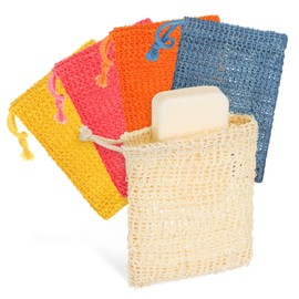 Mobestech 10pcs Exfoliating Soap Pouches for Quick Lathering Drying Natural Cotton Linen Mesh Bags for Soap Bars for Bath Shower Use Multi