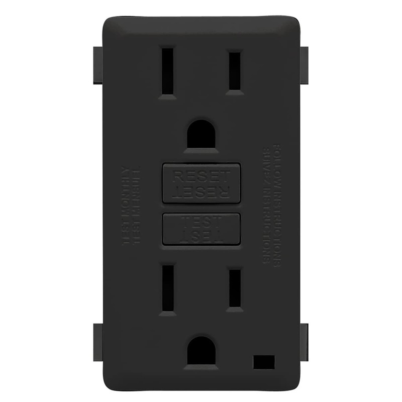 Leviton Onyx Black GFCI Outlet Kit 15A Renu
