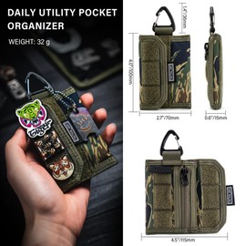 TACTICAL GEEK Storage A2 S EDC Pouch Organizer, Nylon Coin Purse, Multi-Purpose Storage Pocket, Cool Slim Multitools Pocket Organizer for Men, Compact Gadget Pouch for Daily Carry, Camouflage