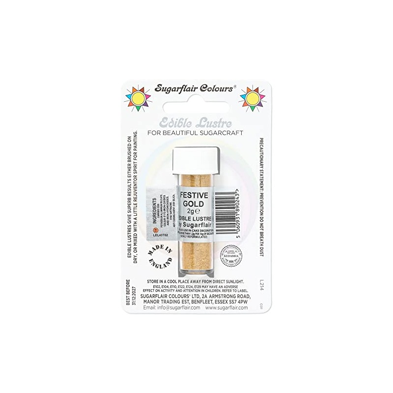 Sugarflair Festive Gold Edible Lustre Dust (E171 Free), Add a
