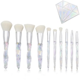TCATEC Makeup Brushes, Set of 10, Cute Makeup Brush Set, Makeup Brush, Face Brush, Foundation Brush, Luxury Fiber Bristle, Cosmetic Pouch Included, Cosmetic Bag Included