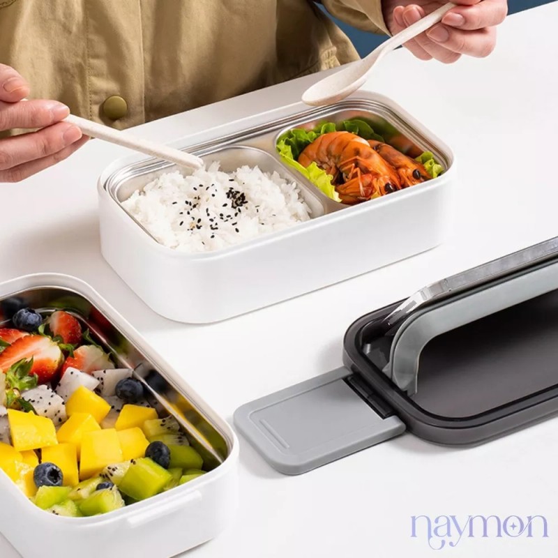 Naymon Contenedor Lonchera Box Lunch Topper Acero Termica Hermetico