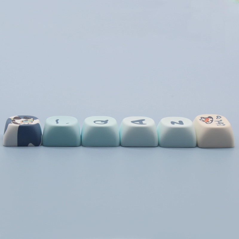 Cmokifuly MOA Shape Keycaps, Cute Cow Shape Custom Keycaps, 142