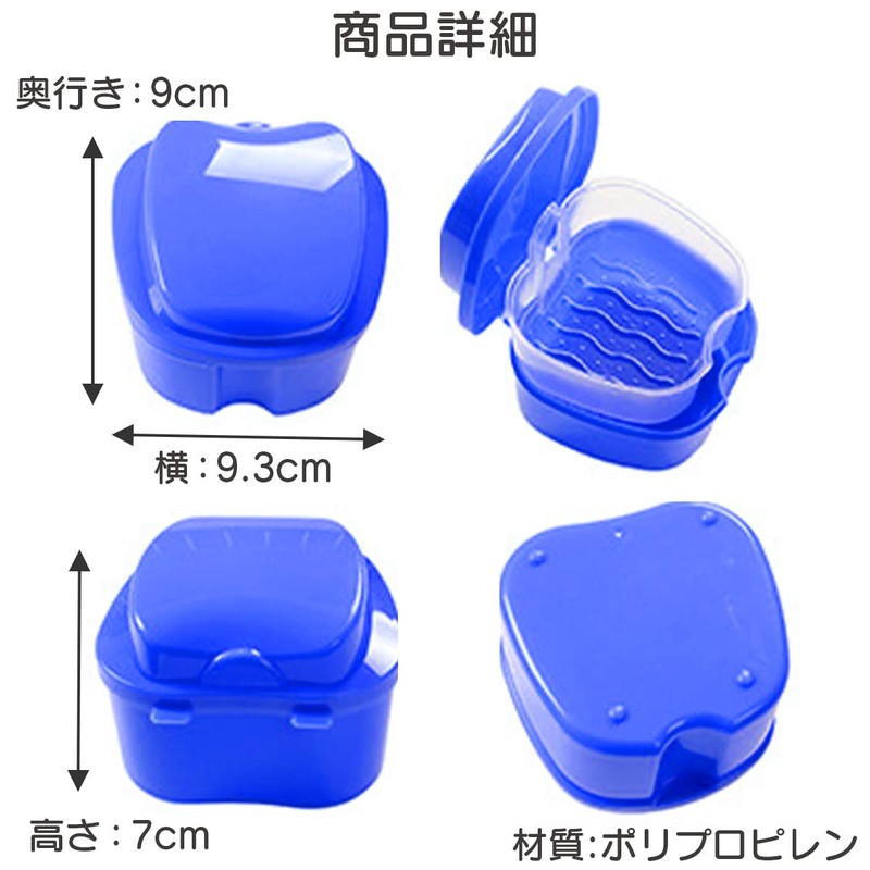 Denture Strainer with Basket Mouthpiece Retainer Case (Blue)