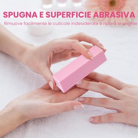 Set di 10 blocchi leviganti per unghie, lima levigante professionale per unghie in acrilico o gel naturale, 4 lati lavabili per manicure – Rosa
