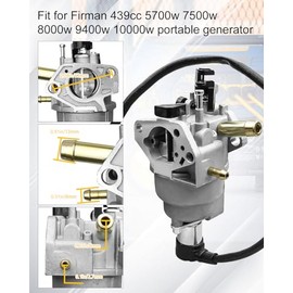 Carburador apto para Firman H07552 H07553 7500 9400 vatios generador de combustible dual apto para Firman T07573 Tri generador de combustible 9400 vatios 439cc motor reemplazar 375715509