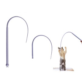 ROHOME Mice Tail Interactive Cat Toys Cat Toy Wand Silicone Tail Teaser Toy for Cat Blue