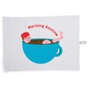 Hippowarehouse Female Morning Routine - coffee Tea Towel Eco Printed