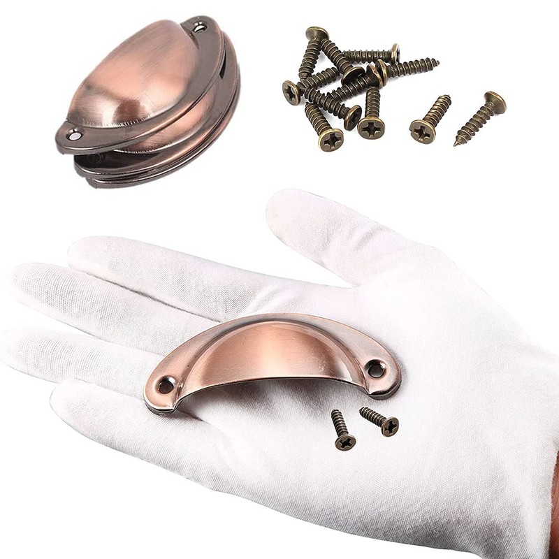 Bestgle 20 Packs Retro Shell Cup Handles, Brushed Red Copper