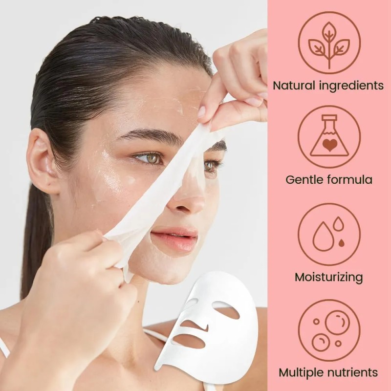 Paquete De 8 Mascarillas Faciales De Fresa Para Niños, Másca