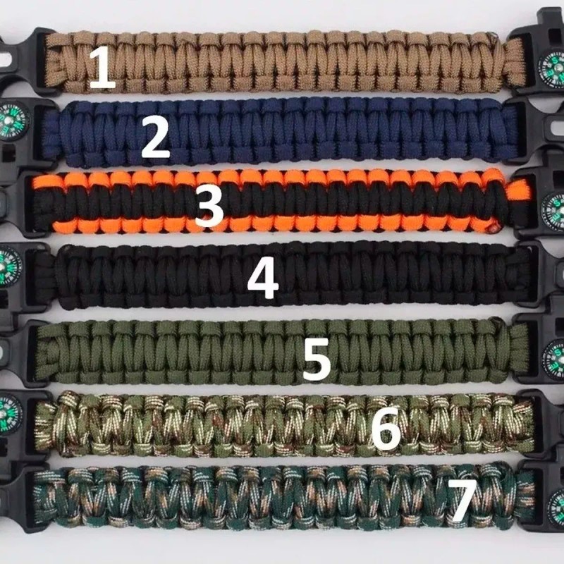 Veraly Pulsera Tactica Supervivencia Pedernal Paracord Full Color #7