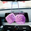 YGMONER Purple Fuzzy Dice for Car Rear View Mirror, Pair