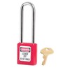 Master Lock 410LTRED Thermoplastic Safety Padlock for Mechanical Installation, Red,