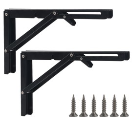Pack of 2 Folding Console Heavy Duty Hinges Foldable 300 mm Folding Hinge with Lock Folding Shelf Brackets 90 Degree Metal Folding Angle Shelf Support for Kitchen Office Table Folding Table Wall Shelf