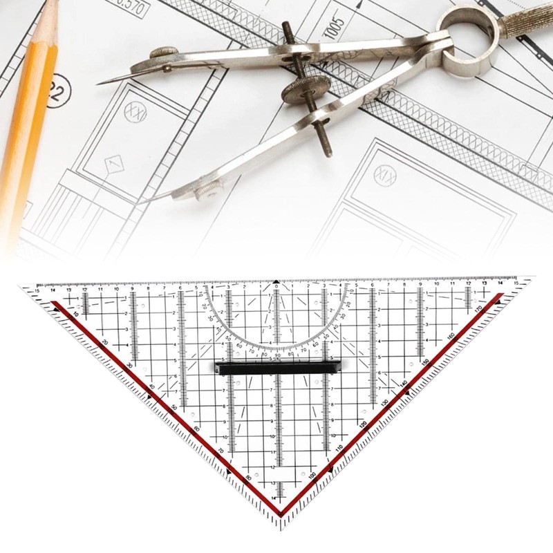 Acrylic Drafting Triangle Ruler Plain Tool with Handle