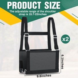 Shinylin 2 Pcs Exhibitor Number Harness Black Leather Number Bib Pinny Number Holder Supplies, 9.84 x 6.1 Inches