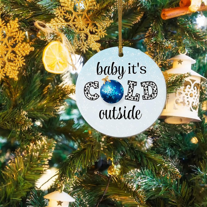 Baby It's Cold Outside Ornament, Ceramic Ornament for Christmas Tree