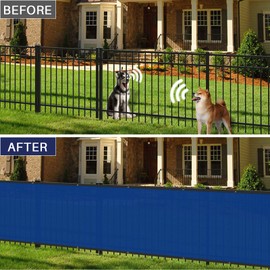 WINDSCREEN4LESS 6' x 12' Privacy Fence Screen in Blue for Chain Link Fence W/ Brass Grommet Windscreen Outdoor Backyard Mesh Fencing Cover Netting 150GSM Fabric - Custom