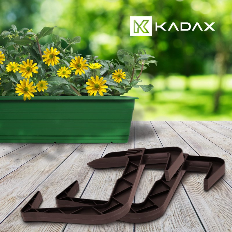 KADAX Flower Box Bracket, No Drilling, Balcony Box Holder Set,