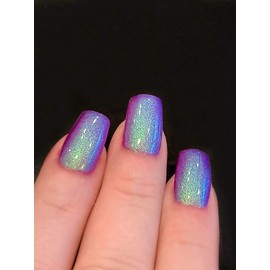 Polish Me Silly, 1-2-3 Glow- Purple Blue Green "Glow Pop Nail Polish Collection" Multi-Color Shifting: Mylar Oil Slick