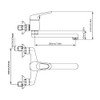 Kitchen Sink Tap Wall Mounted with 360° Rotation, Sink Spout,