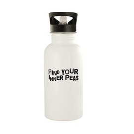 Find Your Inner Peas - 20oz Stainless Steel Outdoor Water Bottle, White