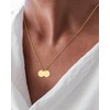 QXTX Initial Necklaces for Women,18K Gold Plated Dainty Letter Necklace