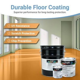 RUST BULLET DuraGrade Concrete - Butterscotch - 1 Quart - High-Performance, Easy-To-Apply Concrete Paint for Garages, Basements, Porches & Patios, No Etching Needed