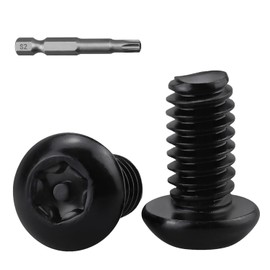 #10-24 x 1/2" Button Head Torx Security Screws, 304 Stainless Steel 18-8, Black Torx Drive Screws for Outdoor, Automotive License Plates, 50-Pack with Bit TT25