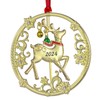 FIHOO Christmas Tree - 2024 Rotation Reindeer Hanging Ornaments Pendant of Car Charm Holiday Keepsake Gift Home Decor (Reindeer Gold (2024))