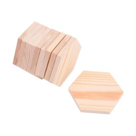 TEHAUX 10pcs Polygonal for DIY Crafts Solid Pine Hexagon Shaped Planks Thick for Art Projects and Creative Decor
