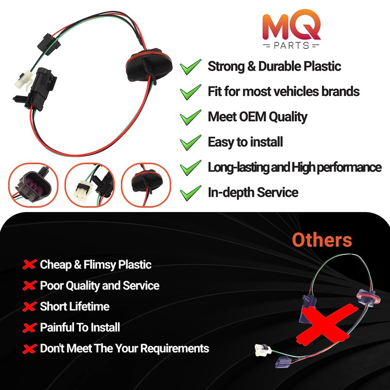 MQparts 2PCS 68193062AB Headlight Lamp Wiring Harness Compatible with Dodge