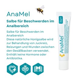 AnaMel Honey Ointment - For Pain Such As Wound Stains, Diaper Rash, Analeczema Ointment, Itching And Fissures