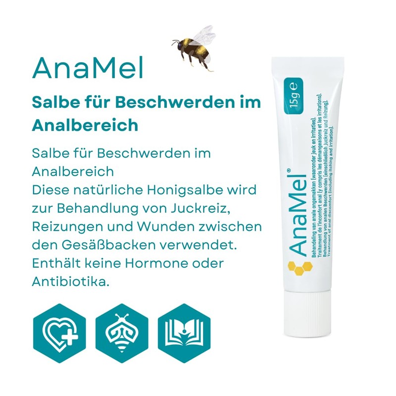AnaMel Honey Ointment - For Pain Such As Wound Stains,