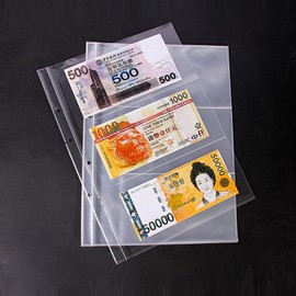 Ettonsun 10 Sheets 60 Pockets Paper Money Collection Pages,Currency Sleeves,Currency Holder Collection Supplies Album Pages for Travel Bill Banknote Stamp Paper Souvenirs Storage