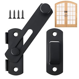 1PCS Thicker Garage Door Lock Gate Lock Black Door Stainless Steel Gate Bolt Latch Small Gate Bolt Sliding Door Lock Flip Gate Latches for Wine Cabinet Outdoor Garage Window Garden Closet Door