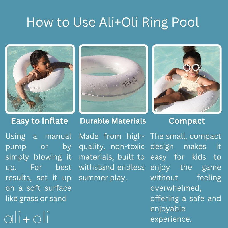 Ali+Oli Summer Collection, Swim Ring for Kids, Inflatable Cute Pool