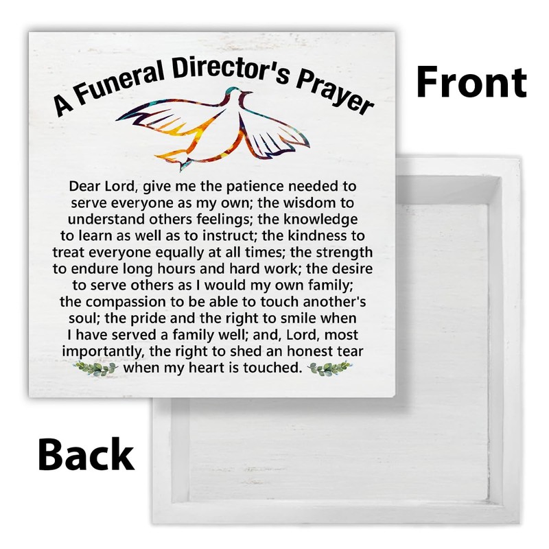 Christian Funeral Directer Decor Mortician Gift Funeral Directors Prayer Wooden