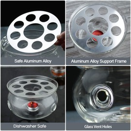 CnGlass Glass Tea Warmer 5.3 in/13.5cm diameter (Candle not Included)
