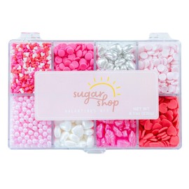 Sugar Shop 8 Mix Assorted Hearts Sprinkles for Decorating Cakes, Cupcakes, Cookies and More (Pinks, Red, White, Silver and Valentine’s Sprinkles)