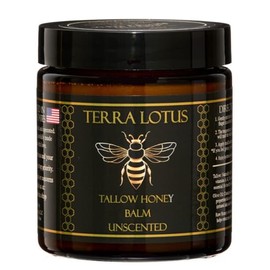 Blsamo orgnico de ternera alimentada con pasto con miel cruda - Crema hidratante para una piel suave y tersa - Hidratante natural hecho a mano (4oz,  