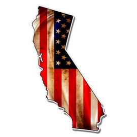 GT Graphics Express California American Flag - 20" - Large Size Vinyl Sticker - for Truck Car Cornhole Board