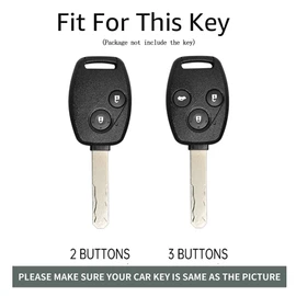 ontto luminous car key fob cover fit for Honda CR-V 2007-2013 Civic 2006-11 Accord 10-11 Odyssey Fit Ridgeline Insight key holder Metal Smart Shell case keyring keychain Accessories 3 buttons Black 2